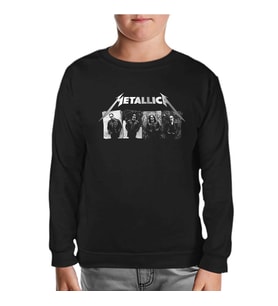 Metallica - Grup Elemanları Wall Siyah Çocuk Sweatshirt