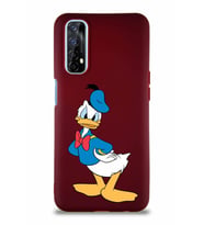 Realme 7 Soft Premier Kapak Donald Duck-D Tasarımlı Silikon Kılıf - Mürdüm (Şeffaf)