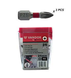Vandor Anti Slip Bit Kaydırmaz Bits S2 Yüksek Kalite Çelik PZ1 25 - 637962027884