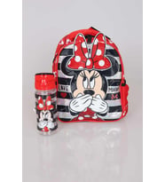 LİSANSLI MINNIE MOUSE ANAOKULU ÇANTASI VE TRITAN MATARA 500 ML 2'LİSİ (Kırmızı)