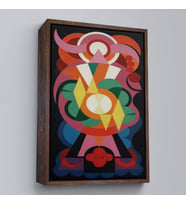 Çerçeveli Auguste Herbin - Soyut Sanat Kompozisyon Tablosu (Kahverengi)