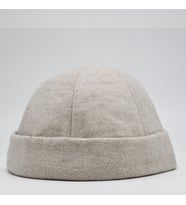Etnik Desen Kısa Docker Şapka Vintage Cap Kasket (Krem)