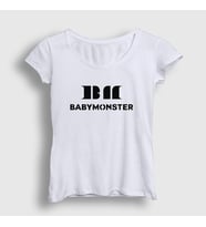 Presmono Kadın Beyaz Logo K Pop Baby Monster Babymonster T-Shirt 490779tt (Beyaz)