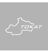 Tokat Harita Araba Sticker siyah 18x9 CM (Beyaz)