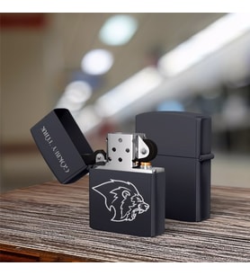 Kişiye Özel İsimli Aslan Desenli Benzinli Metal Çakmak