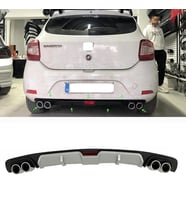 Dacia Sandero Gri Difüzör 4 Krom Egzoz Görünümlü Difizör Arka Ek Body Kit