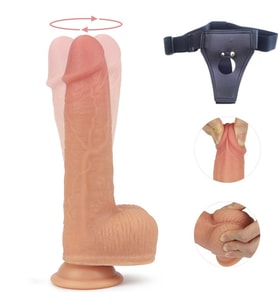 Lovetoy Nature Cock Serisi Anthony Ultra Yumuşak Dönebilen ve Isınabilen 21 Cm Titreşimli Kemerli Pe