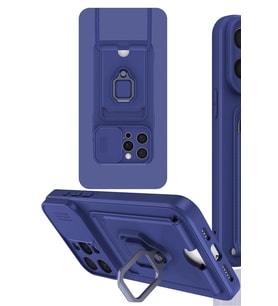 Pilelistore   iPhone 15 Pro Max Kılıf Zuma Kartvizitli Yüzüklü Silikon - Lacivert