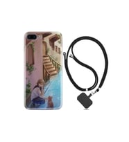 Iphone 7 Plus 8 Plus Uyumlu Kılıf Resimli Desenli Silikon Boyun Askılı Cat And Girl 1808