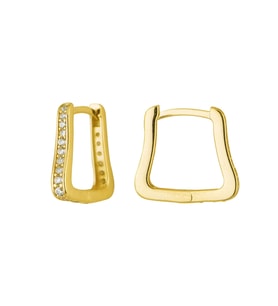 14 Ayar Modern Taşlı Halka Altın Küpe 2,64 gr