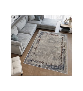 Rovigo Home Dijital Baskı Yıkanabilir Kaymaz Taban Salon Halısı RVG0408 (Kahverengi)