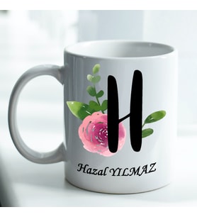 Kişiye Özel İsim ve Fotoğraf Baskılı H Harfli Kupa Bardak