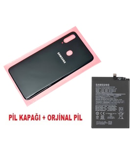 Tkgz Samsung Galaxy A20S A207 Arka Pil Batarya Kapağı + PİL SİYAH