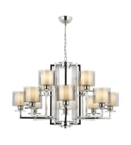 AVONNI AV-60190-12K Krom Kaplama Modern Avize E27 Metal Cam 105cm