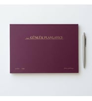 /Paperto. Tarihsiz Günlük Planlayıcı, 29,7 × 21 cm, 60 Yaprak, 110 gr Ivory Kağıt, Bordo Kapak, Günlük Plan Defteri (Türkçe)