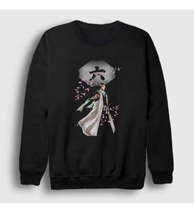 Presmono Unisex Siyah Byakuya Anime Bleach Sweatshirt 127268tt