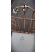 Sedefli Küpe Kolye 2'li Gümüş Set