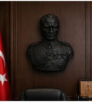 ATATÜRK Duvar Büstü Duvar Heykeli Dekoratif Asma Duvar Heykelleri 25 CM