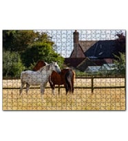 Cakapuzzle Kahverengi ve Beyaz Atlar  Puzzle Yapboz MDF (Ahşap) (120 Parça)
