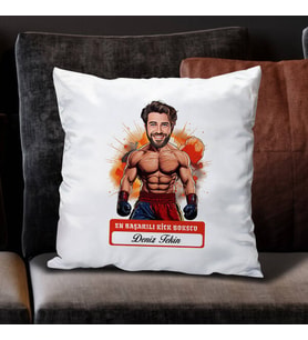 Kişiye Özel Hediye Karikatürlü En Başarılı Erkek Kick Boksçu Yastık