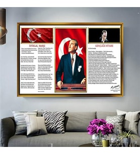 Altın Çerçeveli dekoratif tablo l1552 (Gold)
