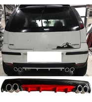 Opel Corsa C Kırmızı Difüzör Çiftli Yuvarlak Egzoz Görünümlü D Tip Difizör