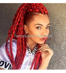 Afrika Örgüsü ve Rasta için Sentetik Saç  RED KIRMIZI X-pression