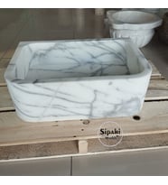Beyaz Mermer Derin Lüks Lavabo