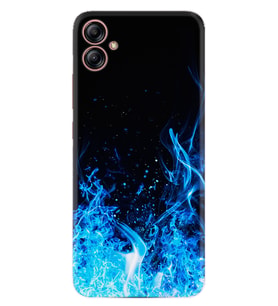 Samsung Galaxy A04E Kılıf Silikon Desen Özel Seri Blue Fire 1678