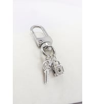 Minik Metal Anahtar ve Kilit Klipsli Cüzdan Süsü Charm Çanta Süsü Anahtarlık Gümüş Renkli