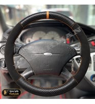 Ford Focus Dikme Direksiyon Kılıfı Alcantara Süet Mat Karbon Taba Yüzük ve Dikiş Comfort-Trend-Ghia 2001-2005