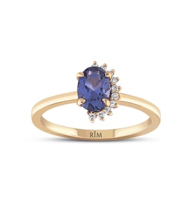 0.90 Karat Laboratuvar Pırlanta London Blue Yüzük - HRD Sertifikalı