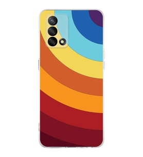 PrintiFy Oppo A74 Uyumlu Kamera Korumalı Renk Cümbüşü A Tasarımlı Şeffaf Silikon Kılıf