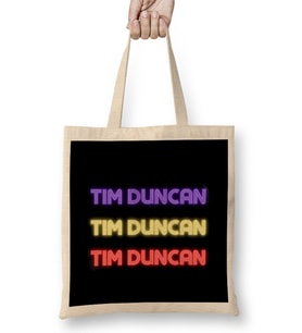Tim Duncan - Basketball gifts Vintage Retro Rainbow Quotes For BOYS AND Dad Bez Çanta Uzun Saplı