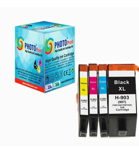 Photo Print® HP 903XL 4 RENK İTHAL MUADİL KARTUŞ SETİ (Çok Renkli)