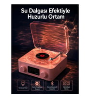 Mey İthalat® Retro Saatli Bluetooth Hoparlör – Gece Lambalı Kristal Ses Kalitesi Yeni Nesil