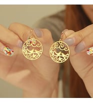 Kişiye Özel 925 Ayar Gümüş Kuşlar Küpe (Gold)