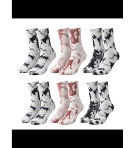 Wak Unisex Batik Desenli Çorap 6'lı Set Pamuklu Uzun Soket Günlük Spor Nefes Alan Dikişsiz