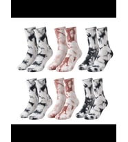 Wak Unisex Batik Desenli Çorap 6'lı Set Pamuklu Uzun Soket Günlük Spor Nefes Alan Dikişsiz