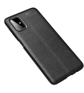 Samsung Galaxy M51 Kılıf Deri Tarzı Niss Silikon Case (Siyah)