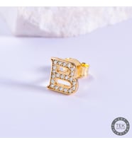 14 Ayar Altın Taşlı B Harf Küpe 0,65 gr