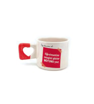 Kişiye Özel Öğretmene Notunuzu Siz Oluşturun Baskılı Kırmızı Kulplu Kalp Kupa Bardak Fincan Mug