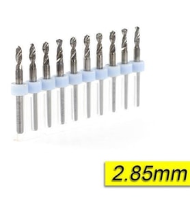 PCB Mikro Karbür CNC Matkap Ucu 10lu Set 2,85mm Tungsten 18 Shank