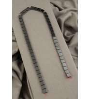 Hematit Doğal Taş Parlak Füme Kare Kesim 8x8x3mm Dizi [AA]
