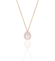 Söğütlü Silver Gümüş rose zirkon taşlı damla modeli kolye