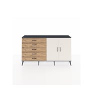 Arges Konsol 2 Raflı 5 Çekmeceli 2 Kapaklı 176x30x99 Antrasit-Aytaşı/Çam
