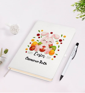 BK Gift Kişiye Özel Paskalya Bayramı Beyaz Defter ve Kalem Seti-8