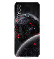 Tecno Spark 8T Kılıf Resimli Desenli Silikon Platinium Series Kara Dünya 1902