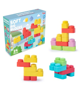 Yumuşak Soft Lego Seti 24 Parça - Büyük Yumuşak Bloklar - Büyük Soft Lego Oyuncakları - Yumuşak Lego