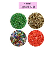 Kesme Cam Boncuk 2mm - 4 Renk - Toplam 80 Gram - BNC436
